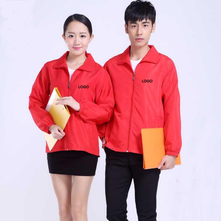 

fall winter long sleeve advertising shirt custom logo work clothes jacket waterproof printing cultural shirts windbreaker, White