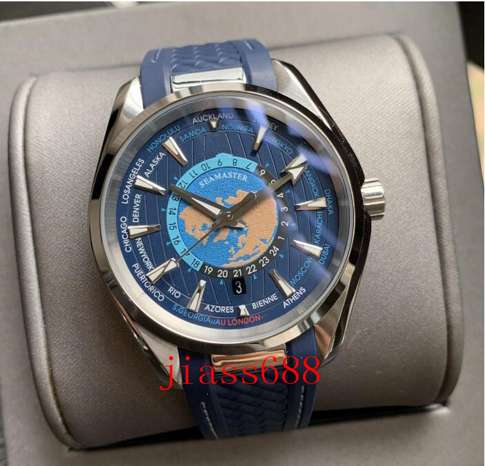 

OM Earth Dial Watches Men Luxury Automatic Mechanical Movement 150M Folding Buckle WristwatchesFashion Mens Watch Rubber Strap 832