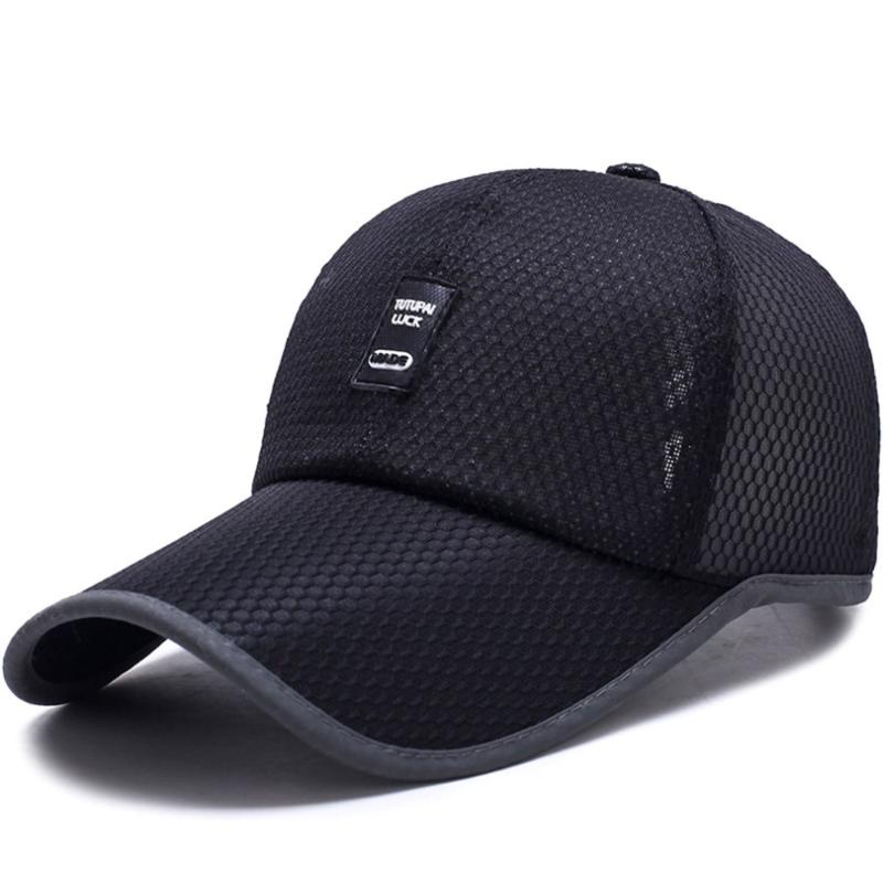 

Stingy Brim Hats Comfortable Summer Men Cap Polyester Fiber Solid Color Mesh Cloth Sun Shade Hat Male, Blue;gray