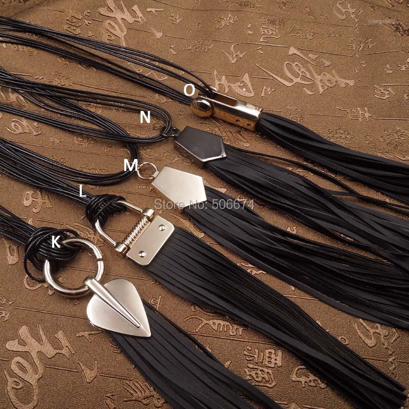 

Pendant Necklaces 2022 Bohemia Style Women Long High Quality Alloy Leather Tassels Charm Pendants Rhinestone Flower, Silver