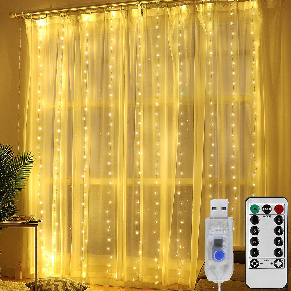 

USB Garland LED Curtain Light 3m*3M 300 heads Decoration Curtains 8 models For Party/Christmas/Wedding
