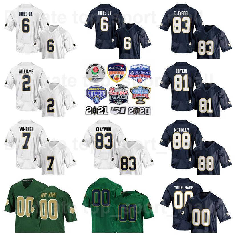 

NCAA Football College 88 Javon McKinley Jersey Notre Dame Fighting Irish 6 Tony Jones Jr 83 Chase Claypool 2 Dexter Williams 81 Miles Boykin 7 Brandon Wimbush Man Sale, Navy blue