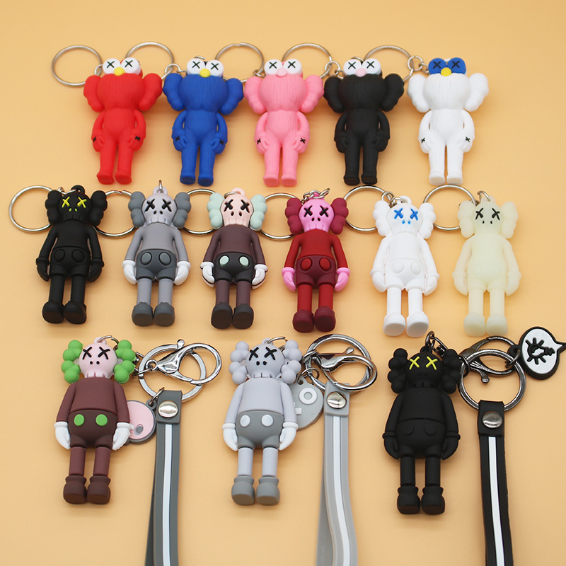 

Mini Kaws Doll Designer Keyring Keychain New Fashion Sesame Street Key Chain Accessories PVC Action Figures Toys Bag Dolls Charms Car Rings Holder