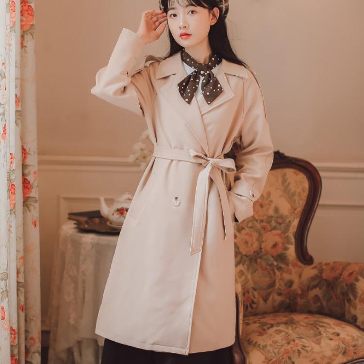 

Women' Trench Coats Autumn Wear Korean Coat Design Small Literature And Art Long Windbreaker Women, Khaki