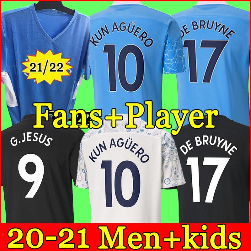 

2021 Manchester soccer jersey 20 21 G. JESUS CITY STERLING FERRAN DE BRUYNE KUN AGUERO football shirts MAN uniform men + kids kit, Black;yellow