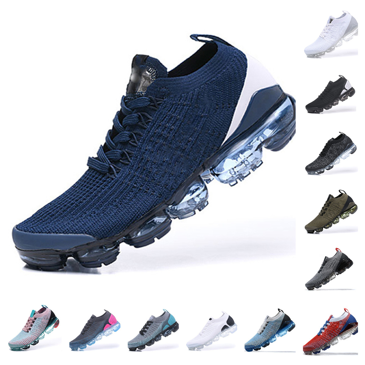 

wholesale Fly Knit 3.0 2.0 Mens Running Shoes Triple Black White Oreo Dark Smoke Green Pink Rose Vapores Women Sports Trainers Sneakers With box