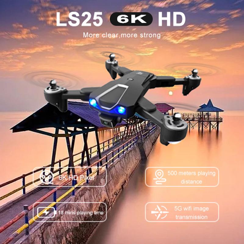 

Drones LS-25 Drone 6K 4K Ultra HD Dual Camera 5G Wifi Gps Height Maintain Headless Mode RC Quadcopter Professional