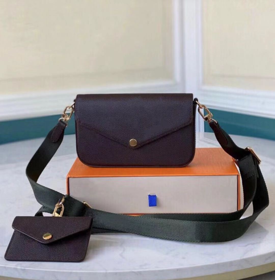 

Fashion Women Two Set Multi Cross Body Bags Coated Canvas With Flower Printed Ladies Casual Shoulder Bag 2 Pieces Composite Chain Wallets, Gift bag not sold seperate
