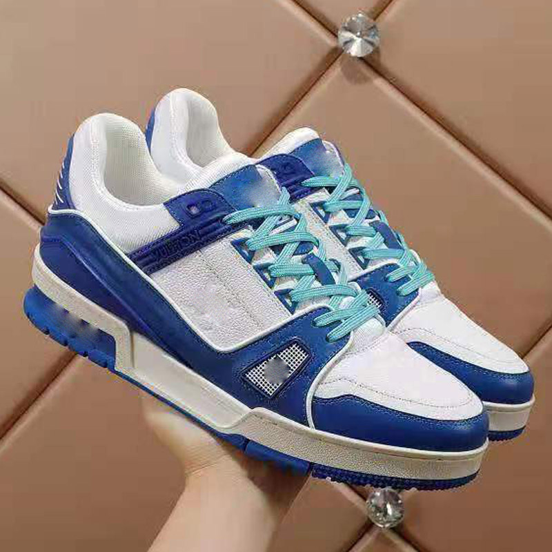 

Men's shoes luxurys designers women's leisure sports mesh breathable low top printing high leather lace up slip resistant stitching, Picture color