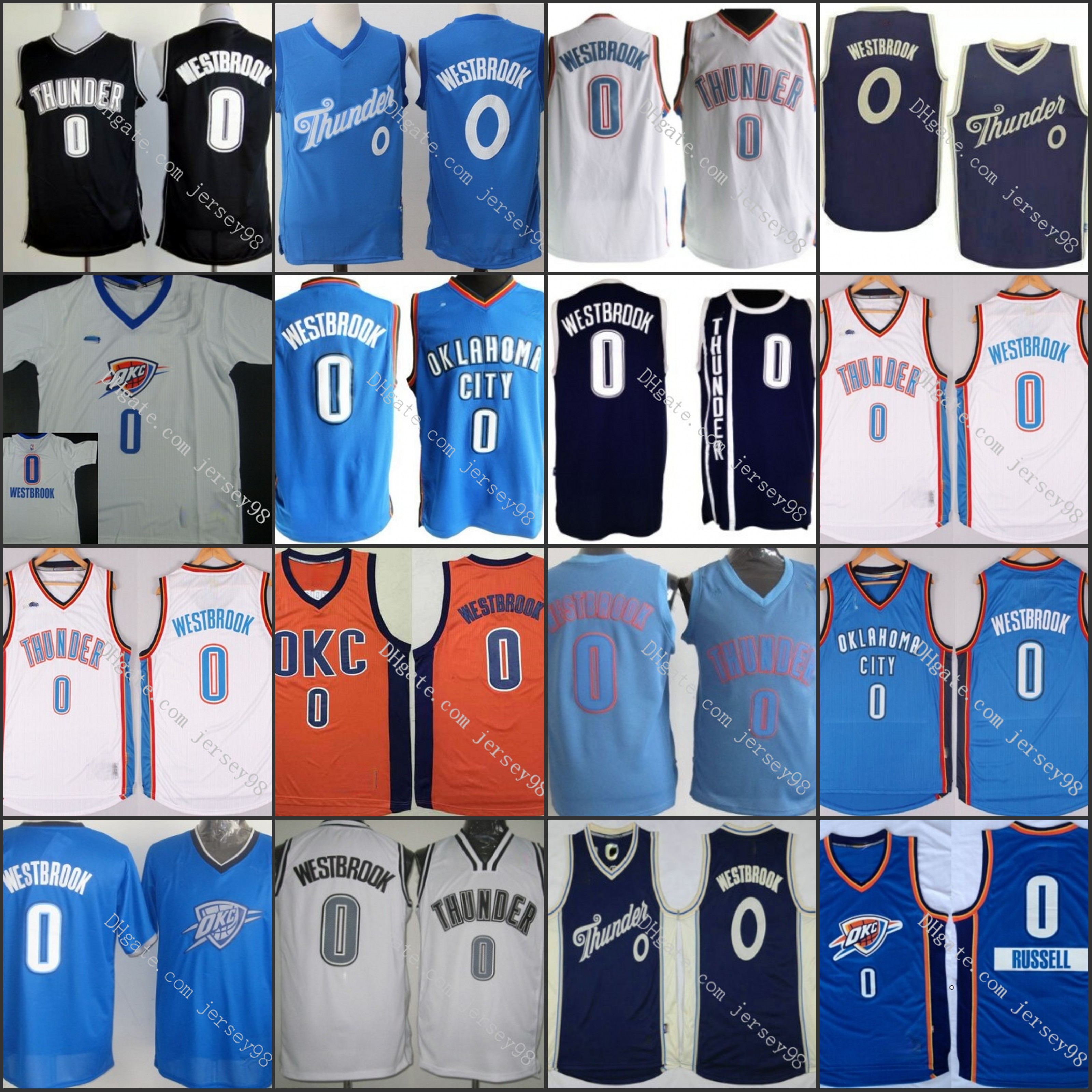 

OklahomaCityThundermen #0Russell Westbrook retro BasketballJerseys