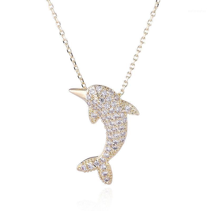 

Three-dimensional Animal Necklace, Copper Micro-inlaid Zircon, Exquisite Dolphin Pendant, European And American Jewelry, Origina Chains, Silver