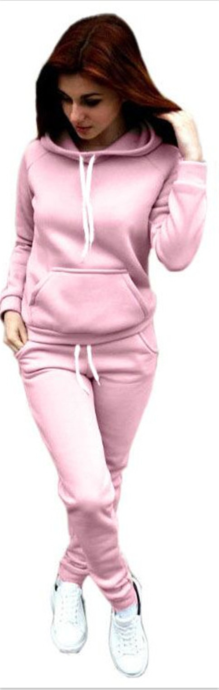 

Women's Autumn and Winter Hooded Trousers Apparel Set, Khaki
