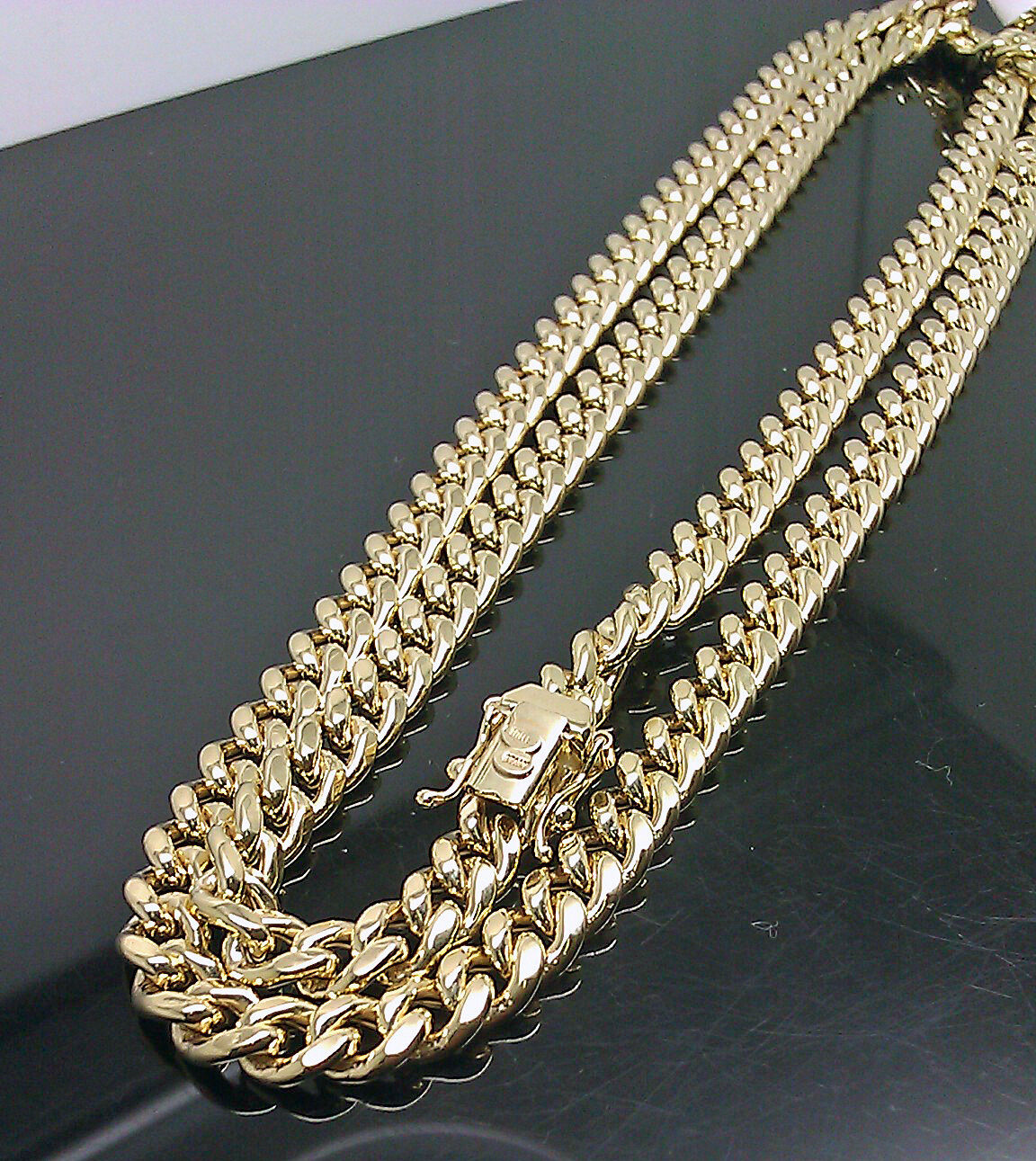 

10k Gold Chain Miami Cuban Necklace Link Rope 24 inch 6mm Yellow Gold Link