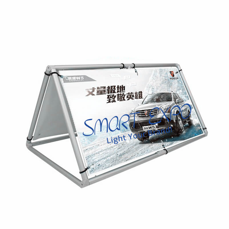 85*185cm Banner Stand Advertising Display with Sliver Aluminum Frame Double Vinyl Printing Portable Carry Bag-image-441978245