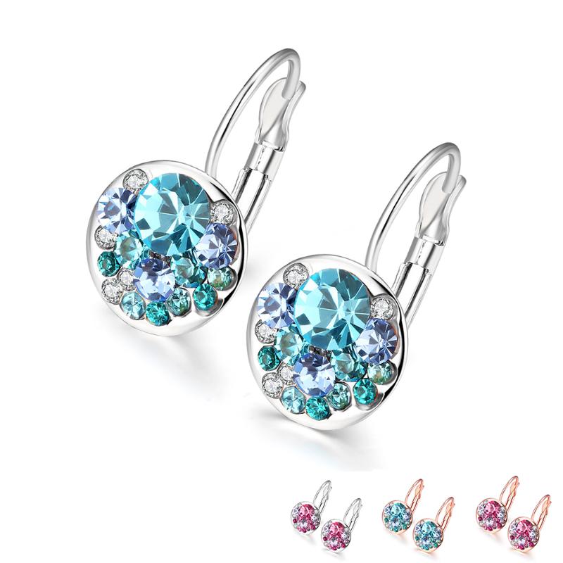 Stud INALIS Shining Round Earrings For Women Rhinestone 4 Color Cute Classic Party Fashion Jewelry Selling 2021-image-699454520