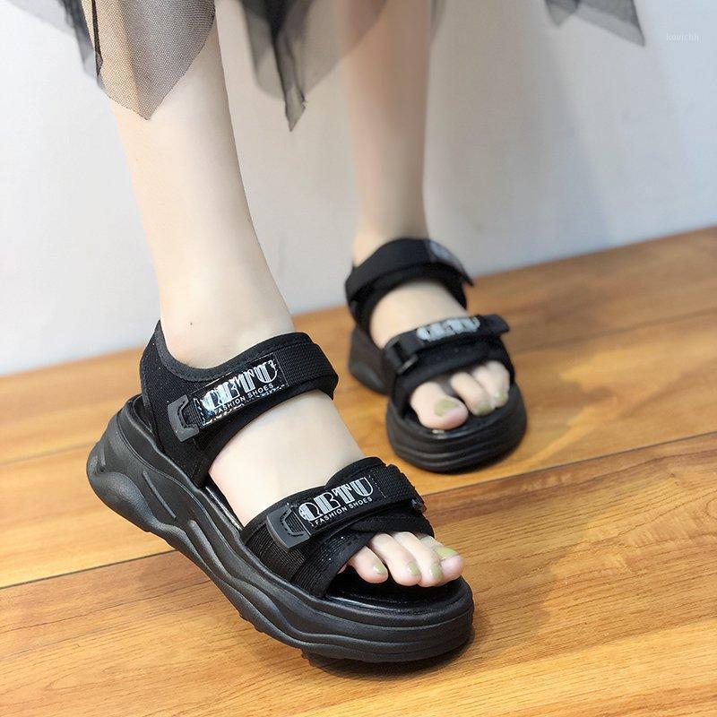 

Fashion Mid Heels Sandals Women Summer Outdoor Flat Shoes Rhinestone Platform Sandalias Woman Non Slip Beach Dress, As pic 2