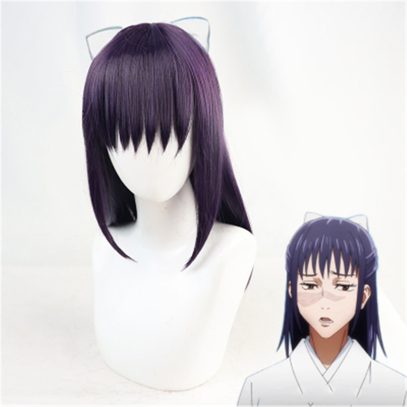 

Costume AccessoriesAnime Jujutsu Kaisen Iori Utahime Cosplay Wig Woman Long Blue Purple Hair Halloween Party Anime Props, As photo