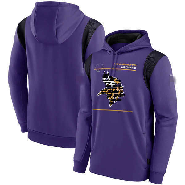 

Men's Minnesota Hot Style Vikings Hoodies Sweatshirt 2022 Salute to Sideline Logo Performance Pullover Hoodie