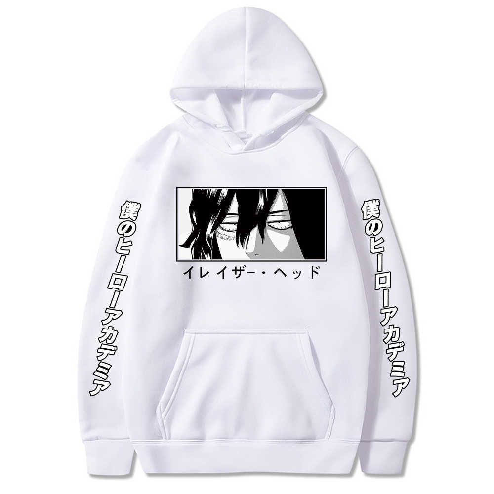 

Men Autumn Hoodies Anime My Hero Academia Aizawa Shota Eyes Graphic Print Hooded Sweatshirt Women Harajuku Casual Pullover Tops Q0831, Black