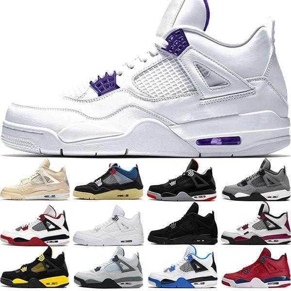 

2022 New High Quality Jumpman 4 Iv Mens Outdoor Shoes Oreo Fire Red White Cement Military Blue Athletic Dan 4s Shoes