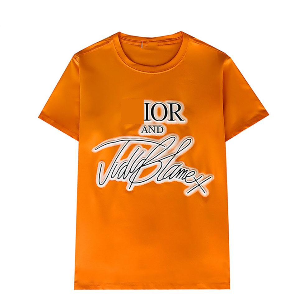 

2021 Summer Men T-Shirts Cotton Shirts Solid Color Short Sleeve Tops Slim Breathable Men's streetwear Leisure trend Male Tees orange White