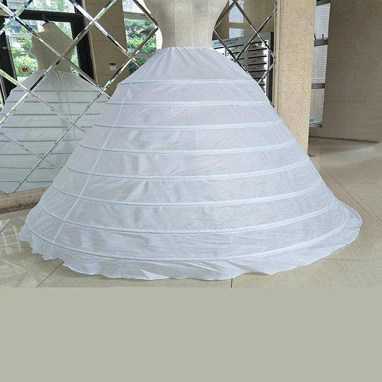 

Skirts White Underskirt Petticoat Slip Ball Gown Bridal Wedding Dress Drawstring Strap 8 Hoops Stage Plus Size Long
