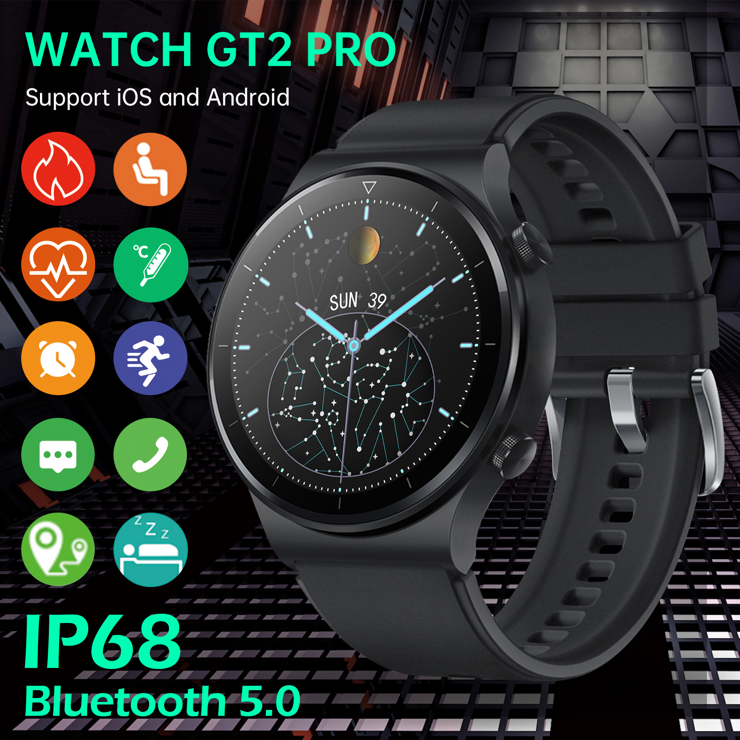 

2022 New Fashion Full Touch Sport Smart Watch Men for HUAWEI Watch GT2 Pro Apple Xiaomi Samsung Android and Ios Mobile Phones