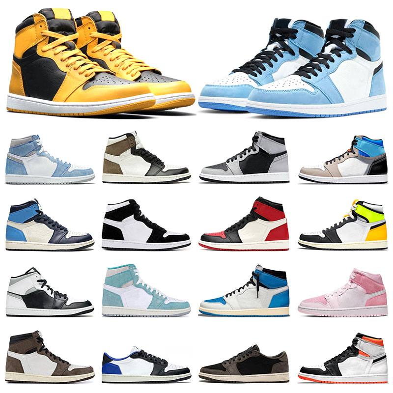 

mens Basketball running Shoes 1 1s Pollen Prototype University Blue Hyper Royal Dark Mocha Shadow 2.0 Obsidian Twist UNC Turbo Green Women sneakers Sports Trainers, 10 unc