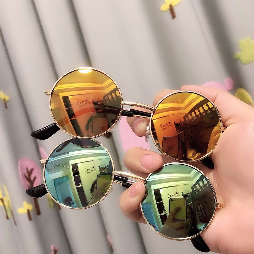 

sunglasses Children's lovely round frame metal fruit colorful baby glasses personality children Sunglasses Fashion, Blue