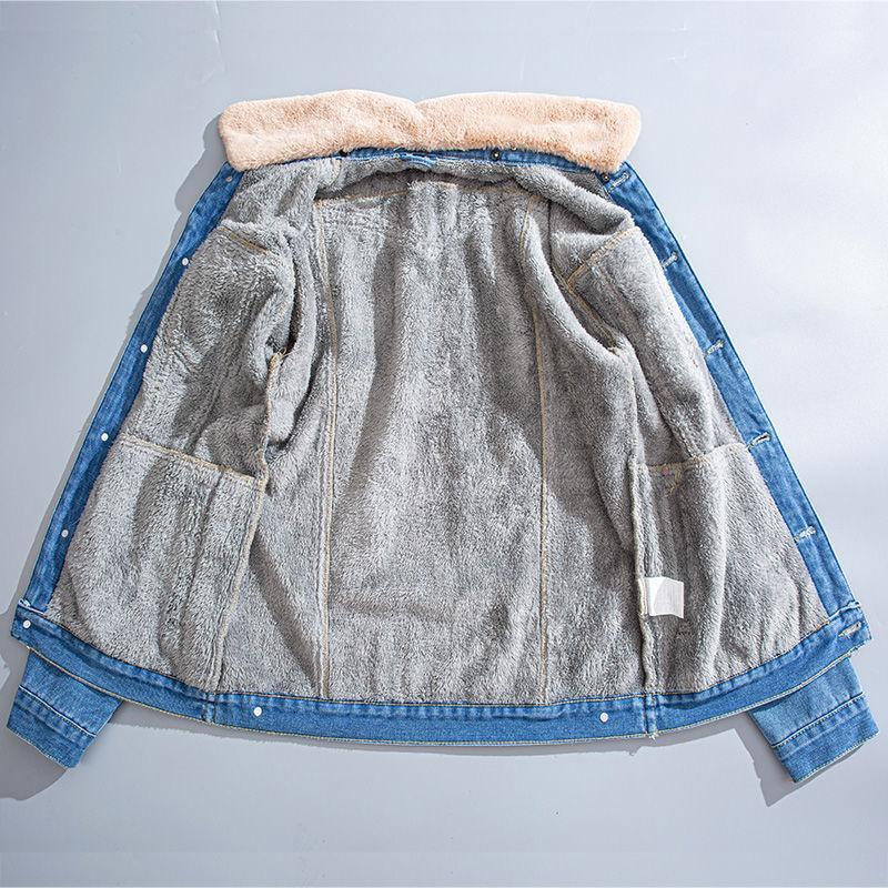 

Men' Jackets Men Various Styles Winter Jean Outerwear Warm Denim Coats Large Size Fleece Thicker Size6XL, Wathet 1607-1