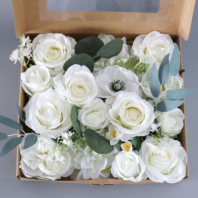 

Decorative Flowers & Wreaths Artificial Rose Gift Box Hydrangea Peony DIY Wedding Arch Decor Bridal Party Valentine's Day Bouquet Wreath
