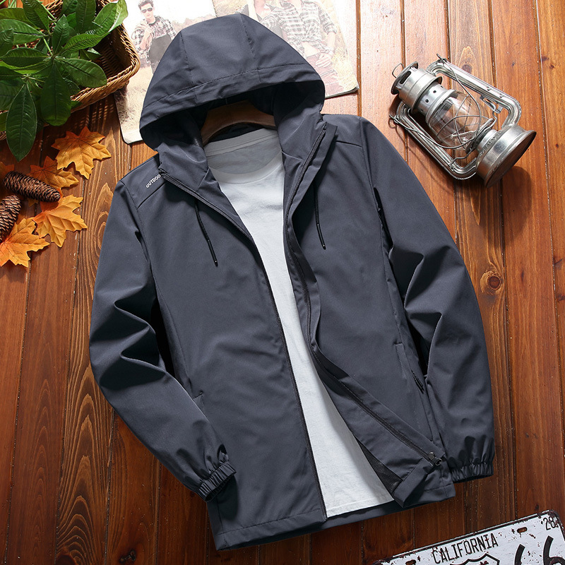 

2021 single-layer thin men's and women's outdoor submachine Jacket Wind rain proof hooded mountaineering jacket, Cowboy blue man