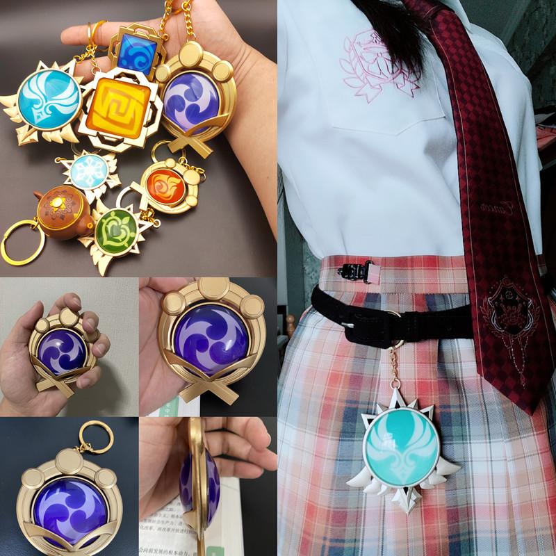 

Keychains Genshin Impact Kawaii Liyue Mondstadt Snezhnaya Car Keychain Accessories Anime Vision Key Ring Lovely Bag Pendant Decoration