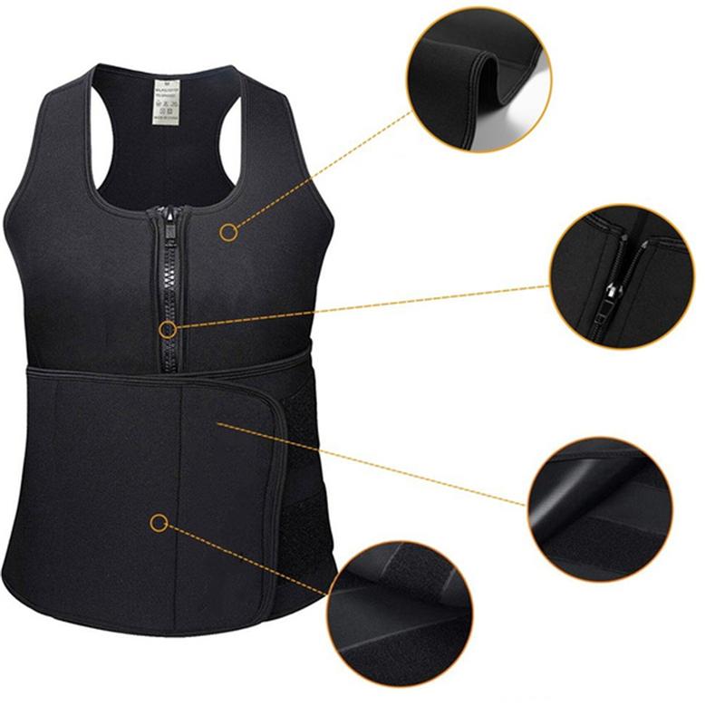 

Waist Trainer Vest For Men Weight Loss Sweat Double Tummy Control Trimmer Belts Neoprene Workout Upper Body Shaper Men' Tank Tops, White;black