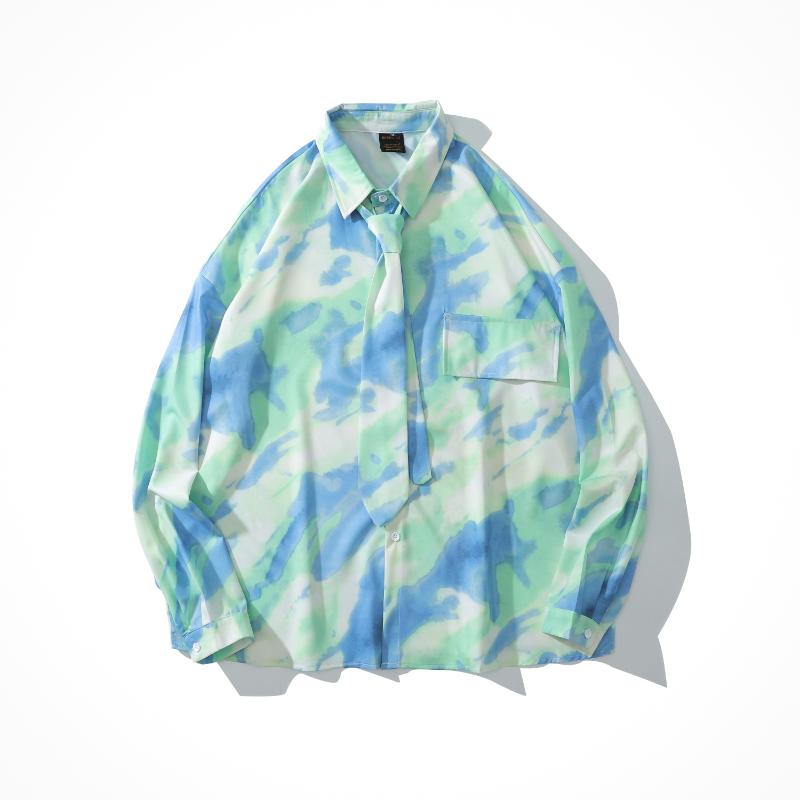 

Men's Casual Shirts Rk437 Fashion 2021 Runway Luxury European Design Party Style Clothing, Sky blue