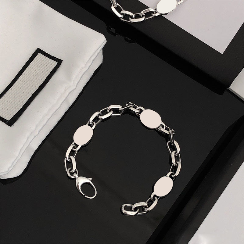 

Retro Cuff Bracelet Couple 925 Interlocking letters Distressed Chain Men & Women Jewelry