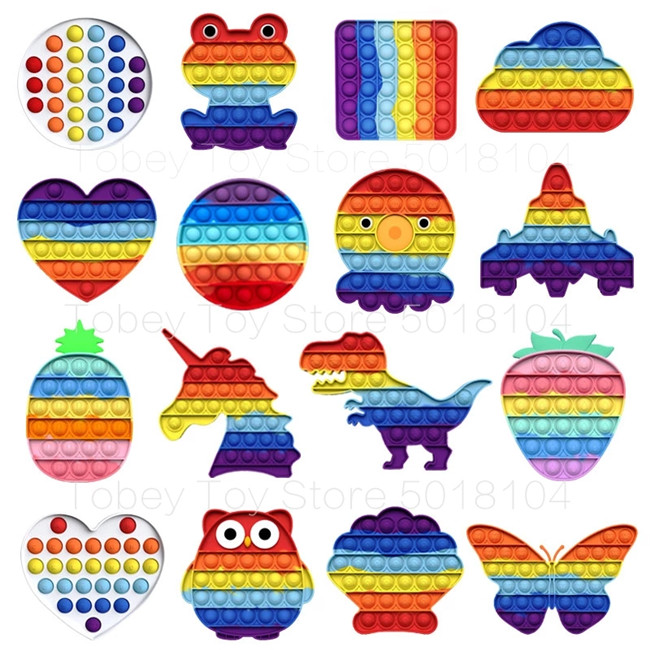 

tie-dye Color Fidget Toys Sensory Push Pop Bubble Autism Special Needs Anxiety Stress Reliever for Students Office Workers