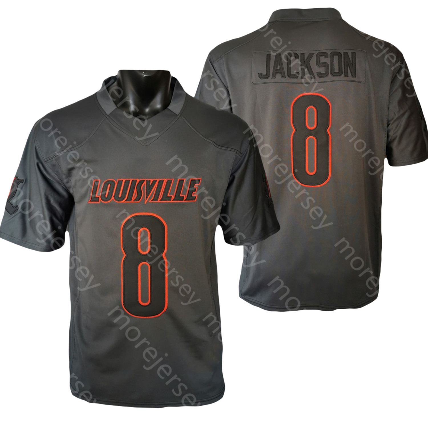 

NCAA College Louisville Football Jersey Lamar Jackson Grey Size S-3XL All Stitched Embroidery, As pic
