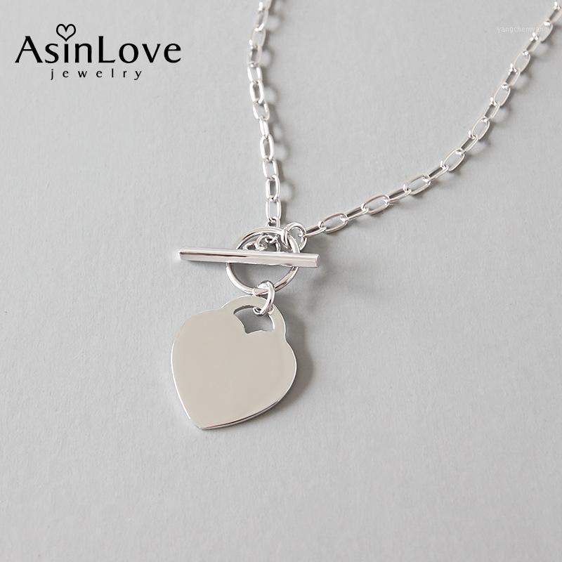 

AsinLove Real 925 Sterling Silver Love Heart Necklace Unique Creative Special Lock Shape Pendant Valentine Gift For Girlfriend Chains