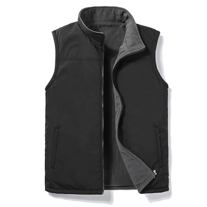 

Men Autumn Thick Sleeveless Vest Jacket WaistCoat Men's Winter Casual Warm Vests Sleeveless Outwear Fleece Jacket 5XL 211111, Black