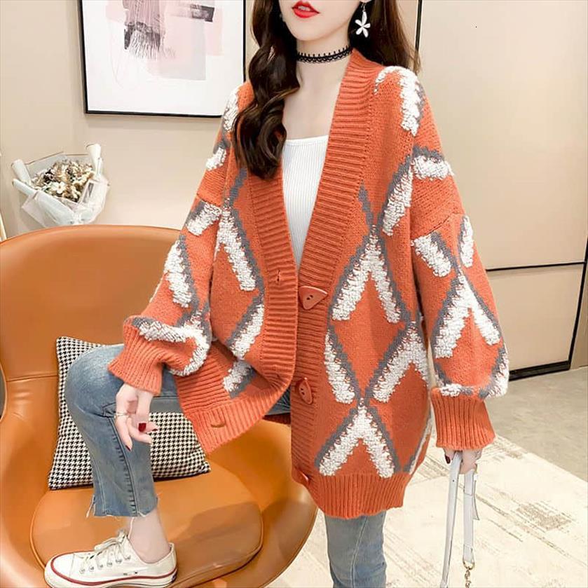 

jacket knitted cardigan womens sweater plus size fat sister korean version loose lazy net red student 100kg commuter, White;black