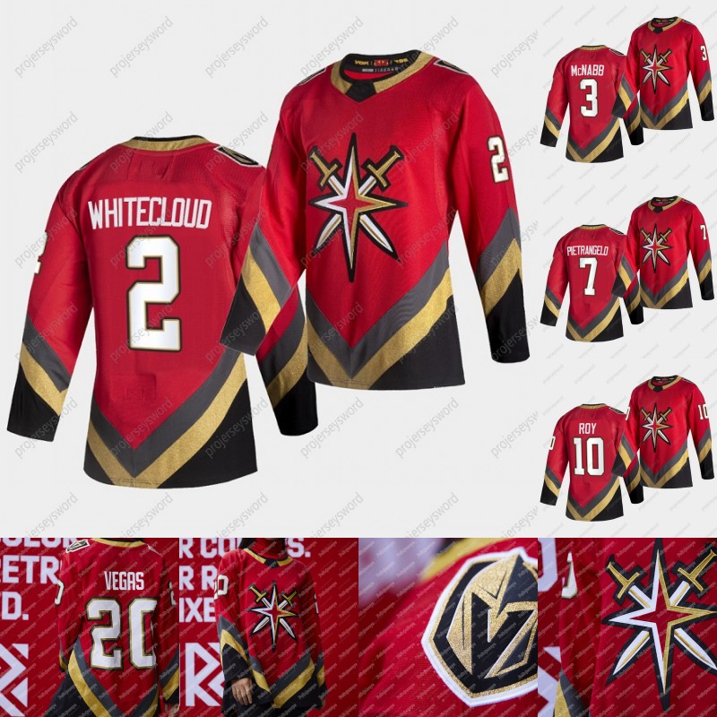 

2021 Reverse Retro Jersey Brayden Mcnabb Alex Pietrangelo Nicolas Roy Zach Dean Dylan Sikura Reilly Smith Chandler Stephenson Rudolfs Balcer, Black;red