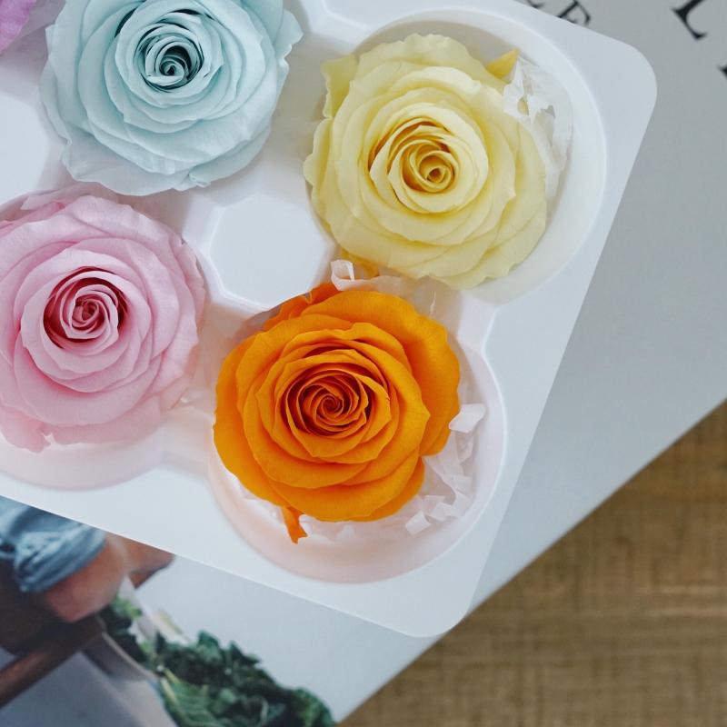 

Decorative Flowers & Wreaths Japan Rose Mr Zhang 4-5cm Bulk] 05203 Eternal DIY Material Car Gift Glass, Beige
