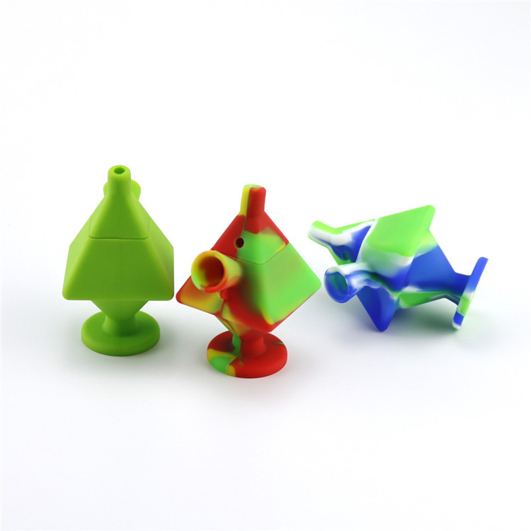 

Wholesale portable pipes with bowl smoking silicone fashion luxury design pyrex glass oil burmer pipe multiple colors