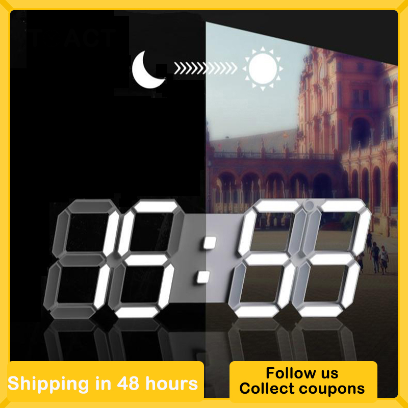 

Digita Wa Cock 3D ED Dispay Aarm Cocks Kitchen Office Tabe Desktop Wa Watch Modern Design 24 Or 12 Hour Dispay Mute