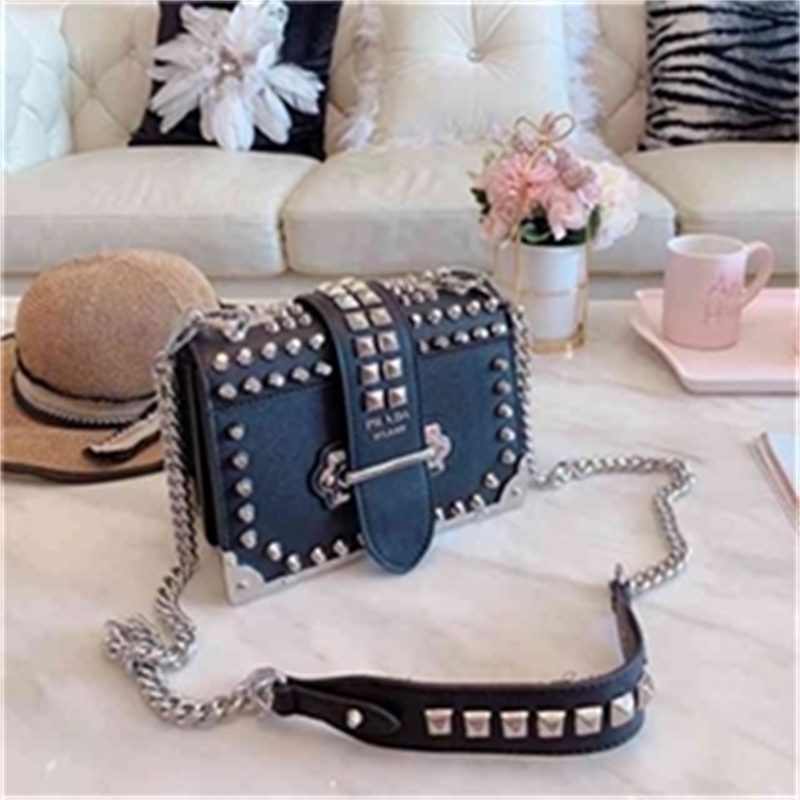 

Designer Luxury Handbag 06 Cahier Studded Leather Bag Sling Bag, White