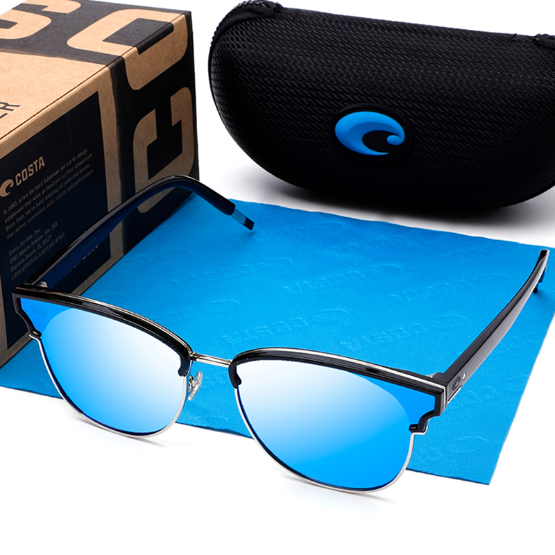 

580P BRAND DESIGN Cat Eye Sunglasses Women Fashion Half Frame Polarized Sunglasses Costa Ladies Shades Cateye Female UV400, White;black