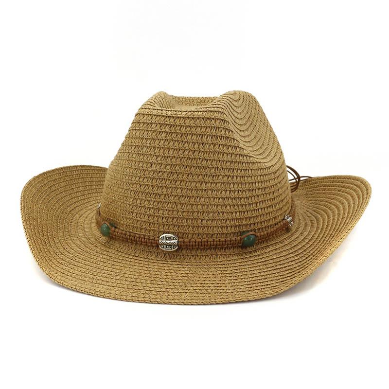 

Cloches Summer Casual Sun Hats For Women Fashion Jazz Hat Couple Man Beach Sunhat Straw Panama Hollow Belt Visor Caps