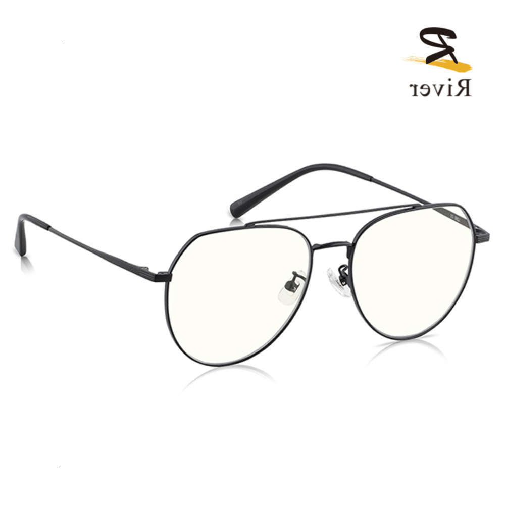 

Highend accessories Discoloration Blue Light Blocking Oversized Alloy Sunglass, Black