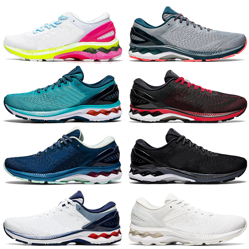 

Top Quality 2021 FlyteFoam Running Shoes Kayano 27 Triple White Black LITE-SHOW K27 Techno Cyan Athletic Jogging Sports Trainers Sneakers Size 36-45